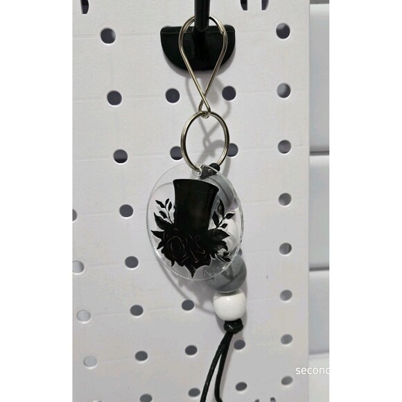 Steampunk Top Hat Dark Roses steam punk  Beaded Keychain Dark Aesthetic - Picture 1 of 3